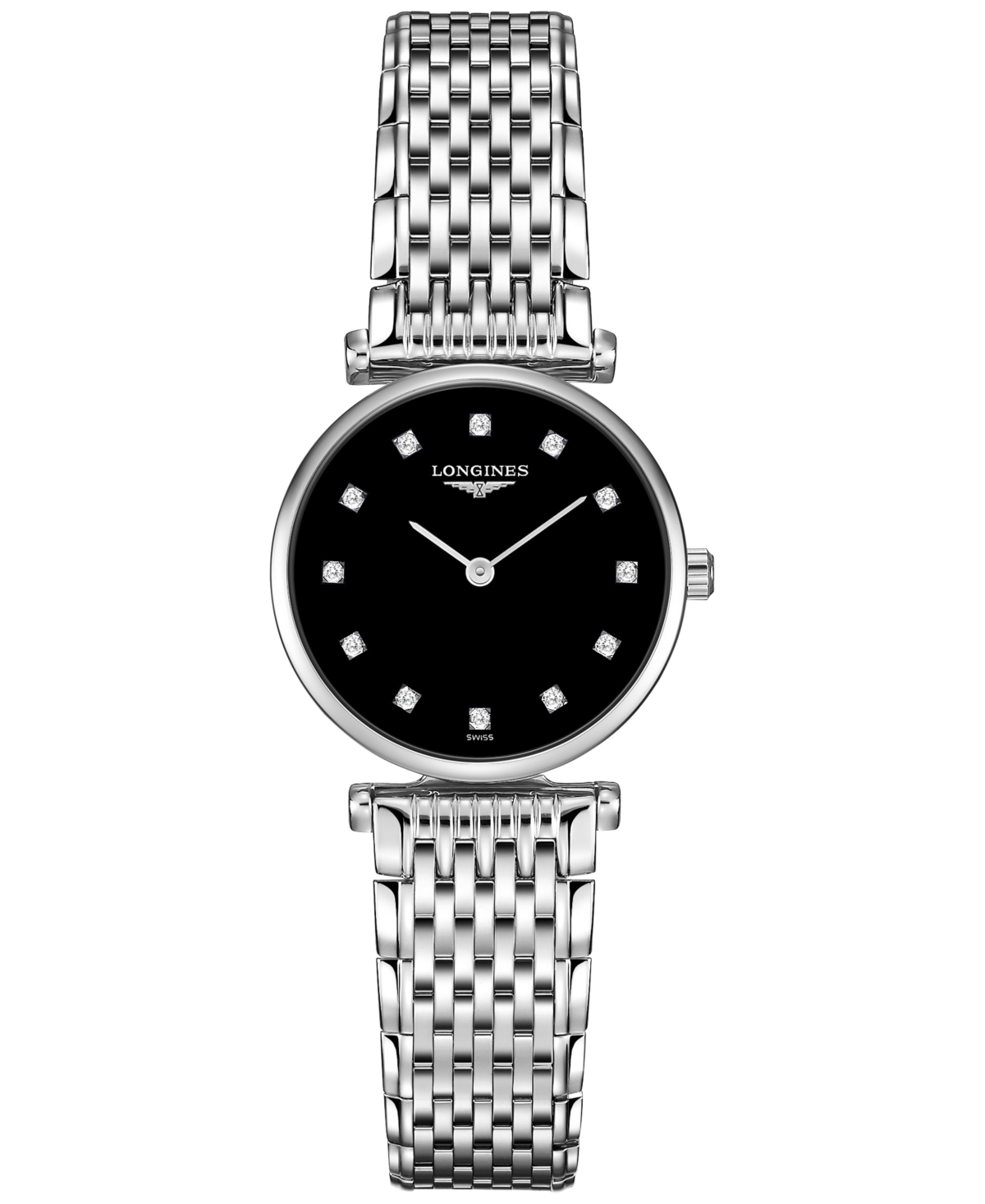 Shop Longines Women's Swiss La Grande Classique De  Diamond Accent Stainless Steel Bracelet Watch 24mm L42 In Silver