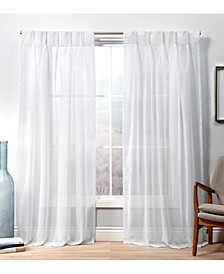 Curtains Penny Sheer Embellished Stripe Grommet Top Curtain Panel Pair