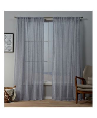 Itaji Sheer Rod Pocket Top Curtain Panel Pair