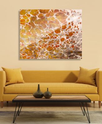 Orange Yellow Blotch Spots Abstract 20" x 24" Acrylic Wall Art Print
