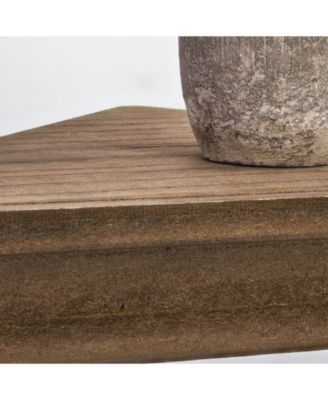 American Art Decor Rustic Wood Floating Corner Shelves, Set of 2