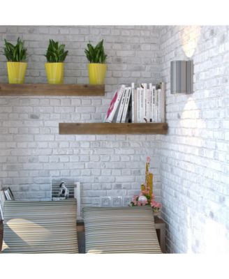 American Art Decor Rustic Wood Floating Wall Shelf