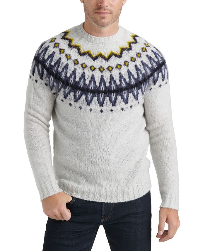 Lucky Brand Men's Brushed Fair Isle Sweater - Macy's