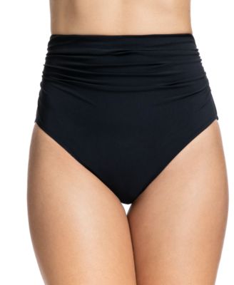 high waist ruched swim bottoms