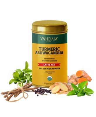 Vahdam Teas Organic Turmeric Ashwagandha, Superfood Latte Mix 40 ...