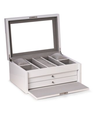 Lacquer Large Jewelry Chest with Multi-Compartment Storage