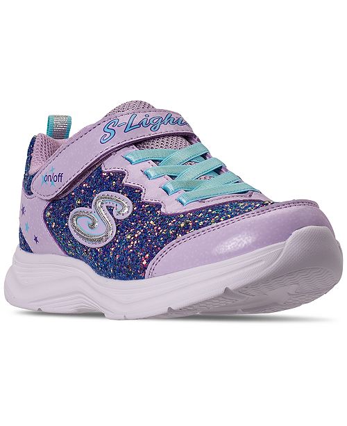 Skechers Little Girls S Lights Glitter N Glow Stay Put Closure