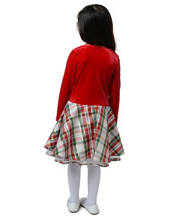Baby girl bonnie sale jean velvet plaid dress