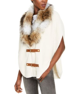 michael kors fur poncho