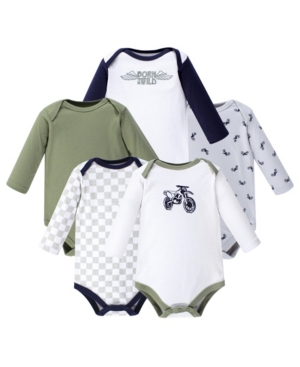 Hudson Baby Baby Girl Long Sleeve Bodysuit 5-Pack