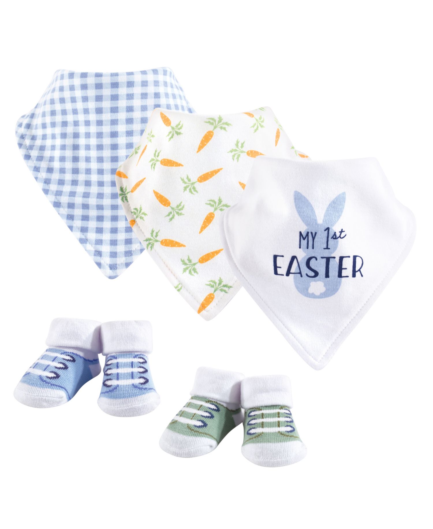 Baby Boys Soft Cotton Bib and Sock Pair