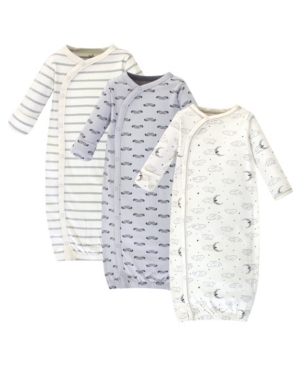 Touched By Nature Baby Girl Organic Kimono Gown 3-Pack