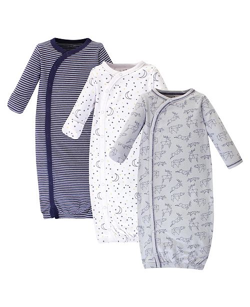 Touched By Nature Baby Girl Organic Kimono Gown 3 Pack