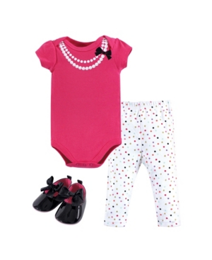 Little Treasure Baby Girl Bodysuit Pants and Shoes Set