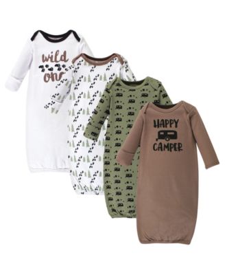 Baby Boys Four Pack of Interlock Fabric Gowns