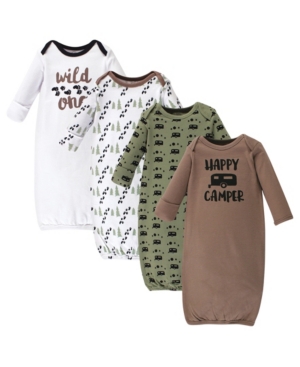 Luvable Friends Baby Girl Cotton Gowns 4-Pack