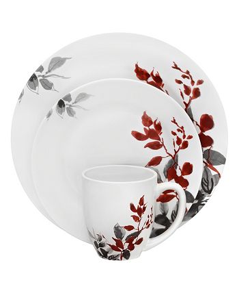 Corelle Kyoto Leaves Round 16 Pc. Set Service for 4 Macy s