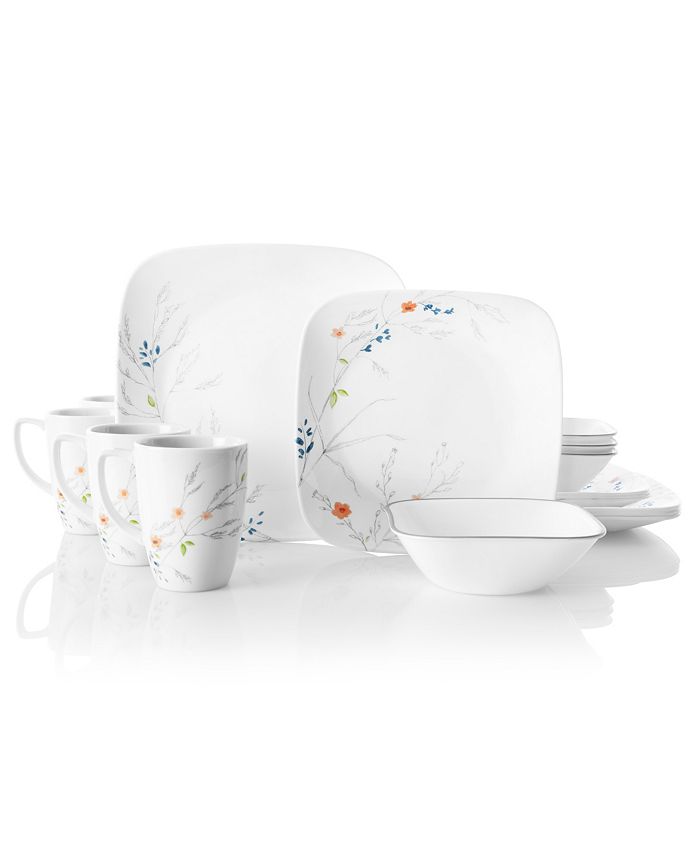 Corelle Boutique Adlyn Square 16Piece Dinnerware Set Macy's