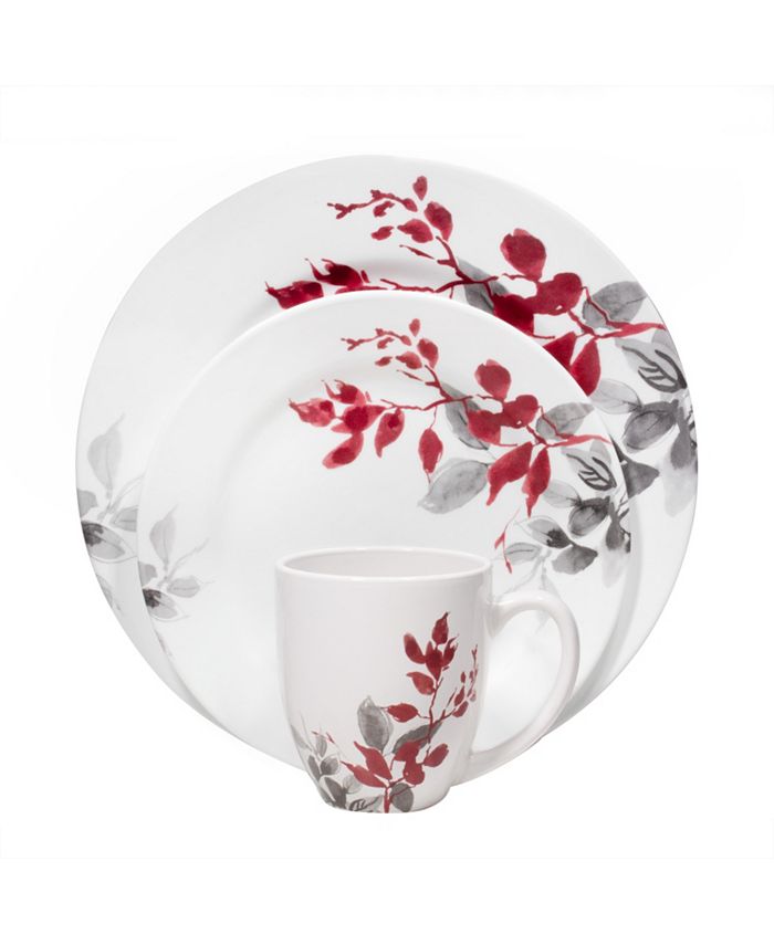 Corelle Kyoto Leaves Round 16Pc. Set, Service for 4 Macy's