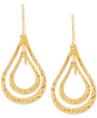 Macy's - Textured Orbital Open Teardrop Drop Earrings in 10k Gold