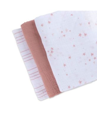 Cotton Muslin Swaddle Blanket 3 Pack