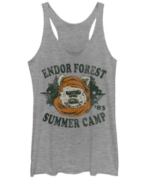 Fifth Sun Star Wars Endor Summer Camp '83 Head Shot Portrait Tri-Blend Racer Back Tank