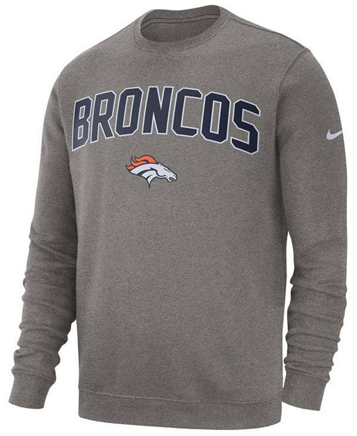 Nike Men's Denver Broncos Fleece Club Crew Sweatshirt - Macy's