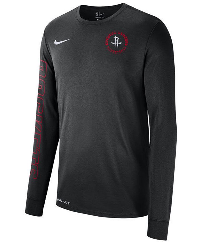 Nike Men's Houston Rockets Logo Dry Long Sleeve T-Shirt - Macy's