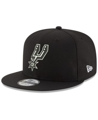 New Era San Antonio Spurs Black White 9FIFTY Snapback Cap - Macy's