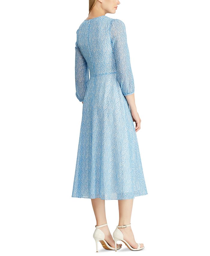 Lauren Ralph Lauren Print Georgette Fit-and-Flare Dress - Macy's