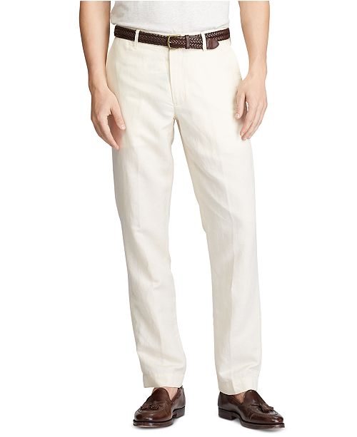 Polo Ralph Lauren Men's Big & Tall Straight Fit Linen-Blend Pants ...