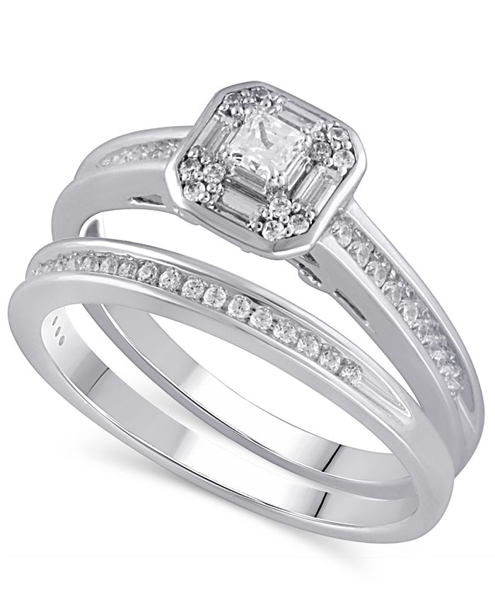 Macy's - Certified Diamond (3/8 ct. t.w.) Bridal Set in 14K White Gold