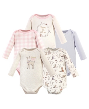 Hudson Baby Baby Girl Long Sleeve Bodysuits 5 Pack