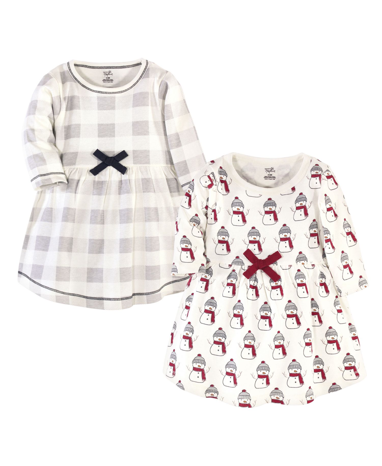Baby Girls 2Pk Long Sleeve Natural Dresses