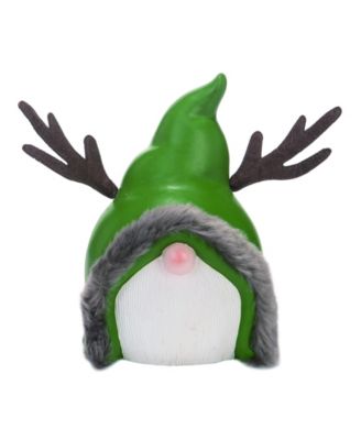 Trans Pac - Terracotta Green Christmas Gnome Santa Figurine