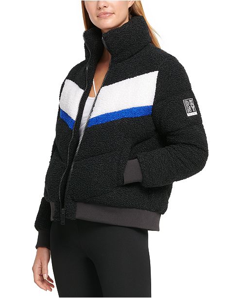 Dkny Sport Colorblocked Sherpa Puffer Jacket Reviews Women