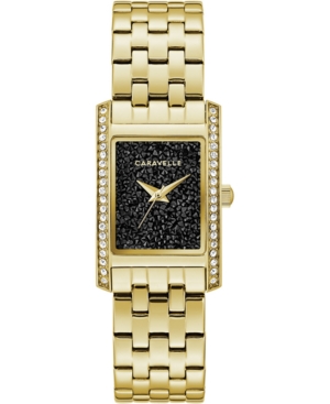 image of Caravelle Women-s Gold-Tone Stainless Steel Bracelet Watch 21x33mm