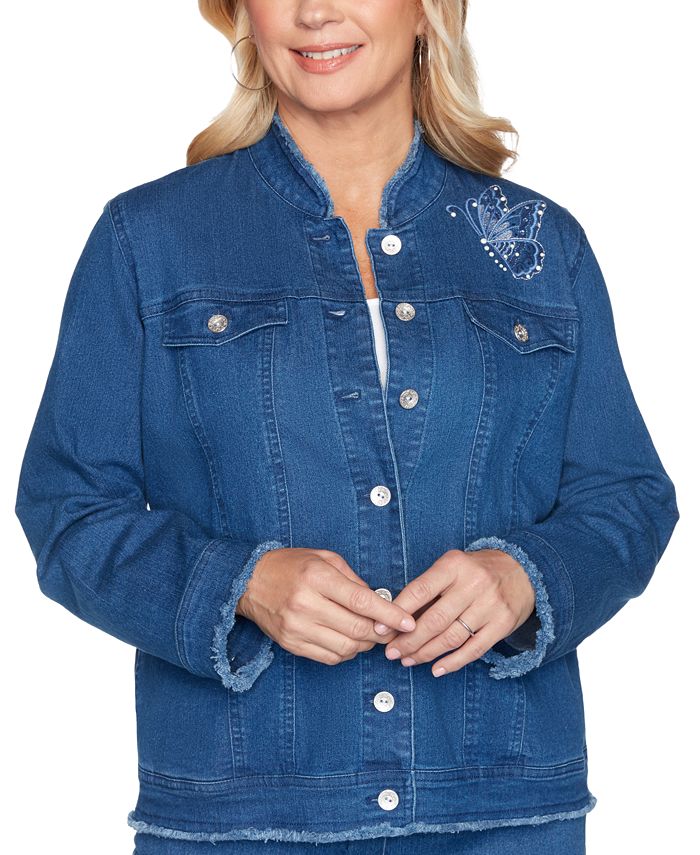 Alfred Dunner Women's Petite Pearls of Wisdom 2019 Pull-on Jeans - Denim Blue Size 18