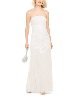 Adrianna Papell Beaded Strapless Gown - Macy's