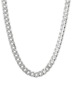 Macy's Curb Link 22" Chain Necklace (7mm) In Sterling Silver