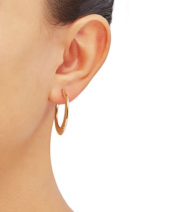 Macy's - Radiant Textured Small Hoop Earrings in 10k Gold