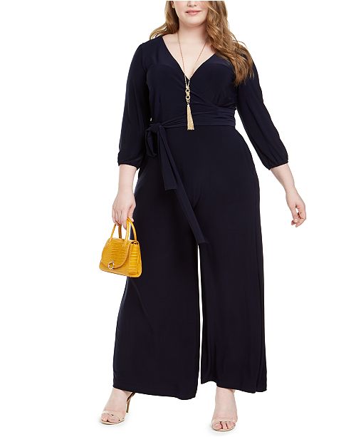 Taylor Plus Size Solid Jumpsuit Reviews Dresses Plus Sizes