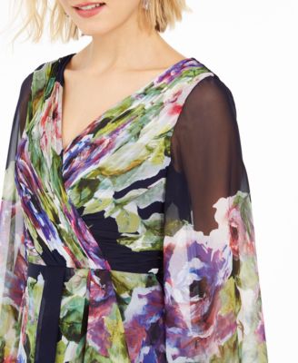 Adrianna Papell Floral-Printed Chiffon Gown 