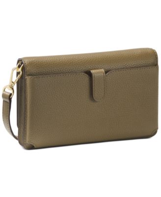 pebble leather phone crossbody wallet