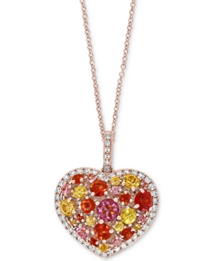 image of Effy Multi-Gemstone (2 ct. t.w.) & Diamond (1/5 ct. t.w.) Heart 18