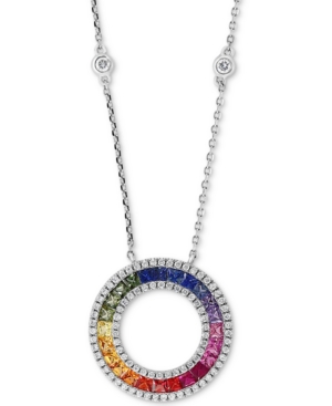 image of Effy Multi-Sapphire (1-5/8 ct. t.w.) & Diamond (3/8 ct. t.w.) 18
