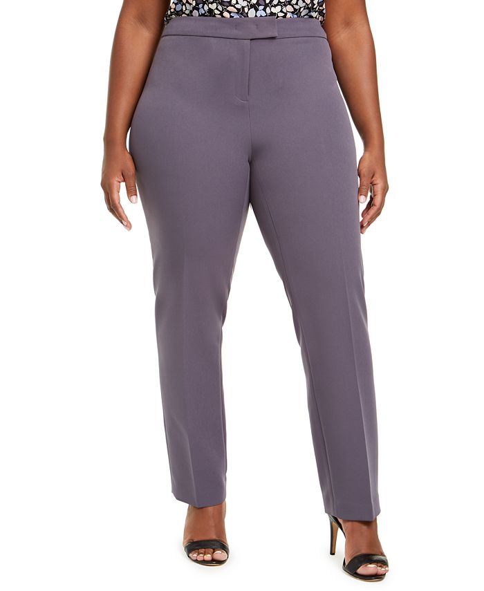 JM Collection Women's Plus Stretch Flat Front Bootcut Pants Size