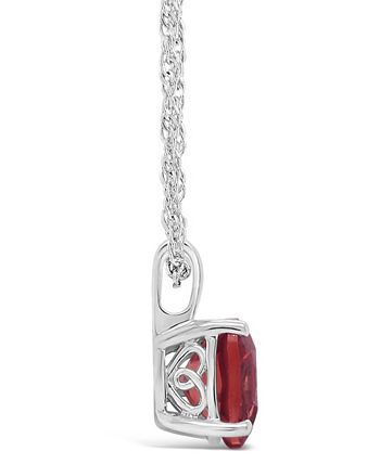 Macy's - Gemstone Pendant Necklace in Sterling Silver. Available in Garnet (2-3/4 ct. t.w.) and Blue Topaz (2-3/4 ct. t.w.)
