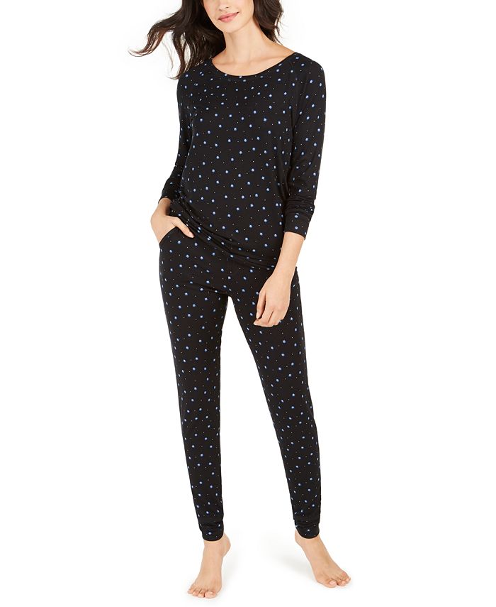 Alfani Printed Pajamas Set, Created for Macy's & Reviews - Bras ...