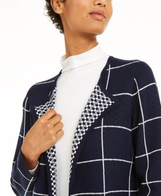 Alfani Women's Sheer Mixed Media Cardigan - Lightweight Open Front Sweater, 3/4 Sleeves, Linen Blend - View #9